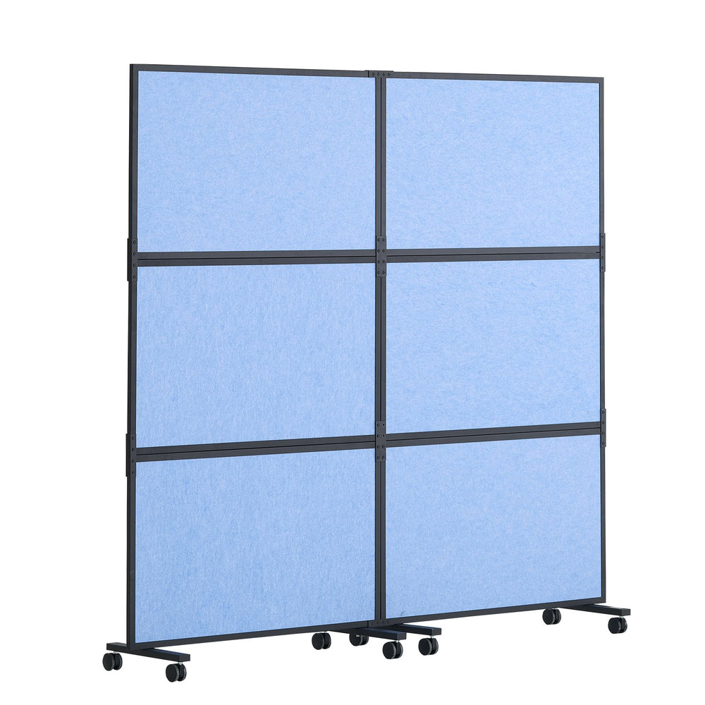 VEVOR Office Divider, 2 Panel Office Partition, Freestanding Office Divider Wall Partition & Privacy Divider Reduce Noise and Room Separation, Light Blue