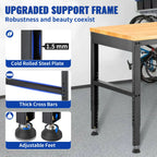 VEVOR Adjustable Height Workbench 121.9 cm L x 50.8 cm W Work Bench Table with Power Outlet