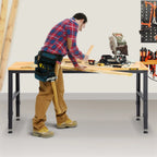 VEVOR Adjustable Height Workbench 121.9 cm L x 50.8 cm W Work Bench Table with Power Outlet