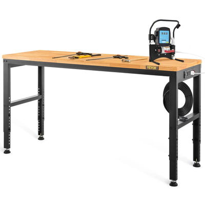 VEVOR Adjustable Height Workbench 121.9 cm L x 50.8 cm W Work Bench Table with Power Outlet
