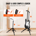 VEVOR Tripod Guitar Stand Floor-Standing Foldable 900-1200 mm (35.4-47.2 in) Adjustable Height