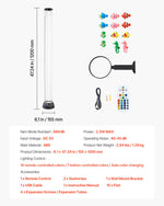 VEVOR Bubble Tube Lamp 16 Color 120 cm Sensory Aquarium Lamp for Relief Calming
