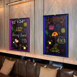 VEVOR LED Message Writing Board 81.3x61 cm Illuminated Erasable Lighted Chalkboard