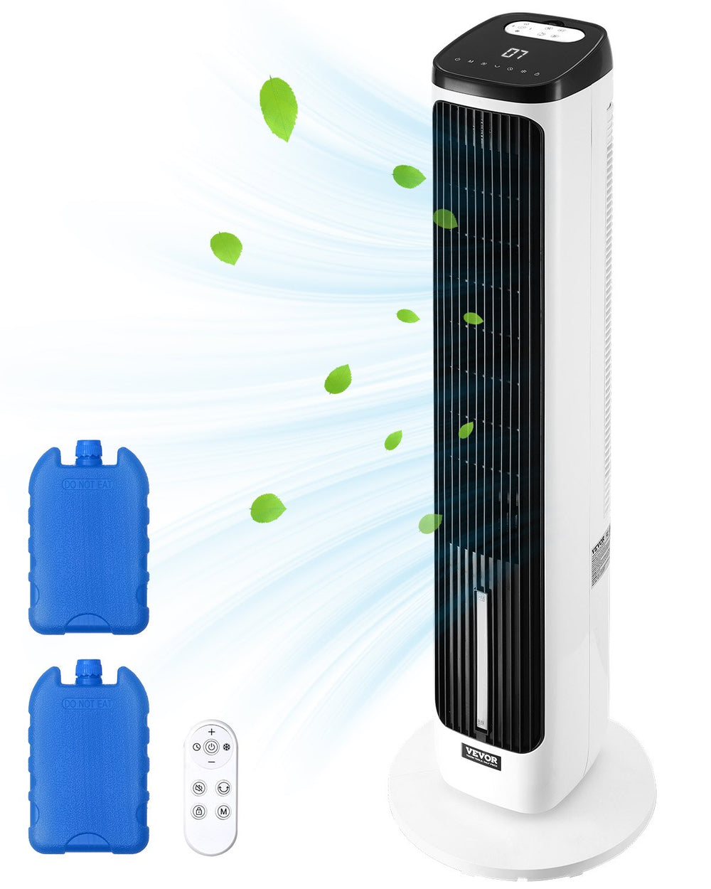 VEVOR Tower Fan, 23.3ft/s Velocity Quiet Floor Fan, 70° Oscillating Fans for Indoors with 9 Speeds, 4 Modes, 24H Timer, Portable Standing Bladeless Fan with Remote Control for Bedroom, Office, Home