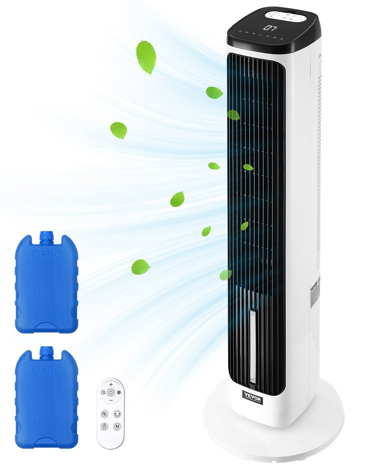VEVOR Tower Fan, 23.3ft/s Velocity Quiet Floor Fan, 70° Oscillating Fans for Indoors with 9 Speeds, 4 Modes, 24H Timer, Portable Standing Bladeless Fan with Remote Control for Bedroom, Office, Home
