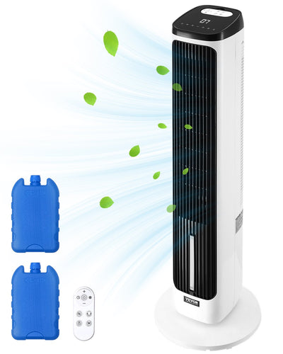 VEVOR Tower Fan, 23.3ft/s Velocity Quiet Floor Fan, 70° Oscillating Fans for Indoors with 9 Speeds, 4 Modes, 24H Timer, Portable Standing Bladeless Fan with Remote Control for Bedroom, Office, Home