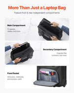 VEVOR Rolling Laptop Bag 15.6 Inch(39.6cm) Wheeled Computer Bag for Women & Men Black