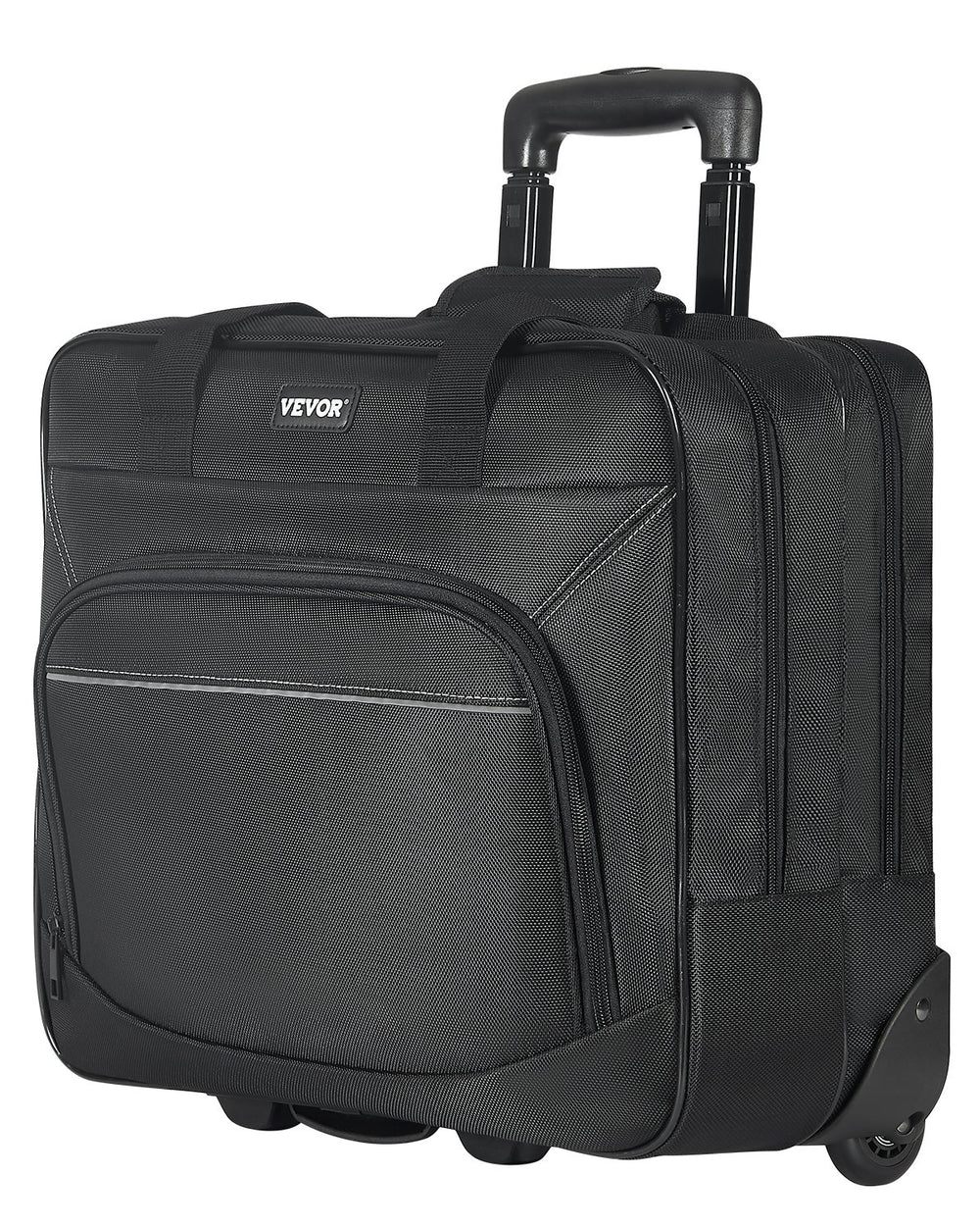 VEVOR Rolling Laptop Bag 15.6 Inch(39.6cm) Wheeled Computer Bag for Women & Men Black