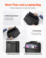 VEVOR Rolling Laptop Bag 17.3 Inch / 43,9 cm Wheeled Computer Bag for Women & Men Black