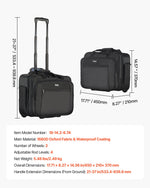 VEVOR Rolling Laptop Bag 17.3 Inch / 43,9 cm Wheeled Computer Bag for Women & Men Black