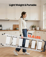 VEVOR 6 Step Ladder, Folding Step Stool with Wide Anti-Slip Pedal and Comfort Handgrip, 150 kg Capacity Portable Aluminum Stepladder, Multi-Use for Kitchen, Warehouse, Household and Office, Silver