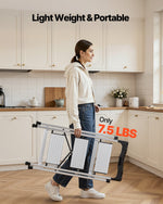 VEVOR 3 Step Ladder, Folding Step Stool with Wide Anti-Slip Pedal and Comfort Handgrip, 150 kg Capacity Portable Aluminum Stepladder, Multi-Use for Kitchen, Warehouse, Household and Office, Silver