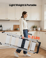 VEVOR 5 Step Ladder, Folding Step Stool with Wide Anti-Slip Pedal and Comfort Handgrip, 150 kg Capacity Portable Aluminum Stepladder, Multi-Use for Kitchen, Warehouse, Household and Office, Silver