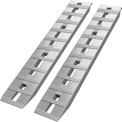 VEVOR 152.4 x 30.5 cm Aluminum Trailer Ramps 2721.6 kg Total Beavertail Hook End 1 Pair 2 Ramps