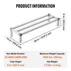 VEVOR Aluminum Dunnage Rack, 48” x 14” Commercial Food Floor Rack, 8” Off the Floor, 1000 lbs Capacity All-Welded Aluminum Storage Rack, for Storage in Restaurants, Kitchens, Garages and Vehicles