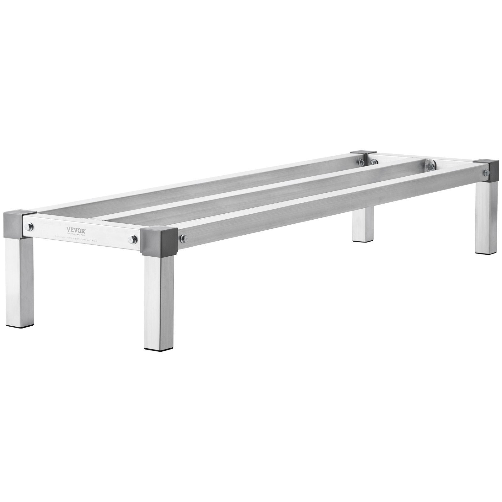 VEVOR Aluminum Dunnage Rack, 48” x 14” Commercial Food Floor Rack, 8” Off the Floor, 1000 lbs Capacity All-Welded Aluminum Storage Rack, for Storage in Restaurants, Kitchens, Garages and Vehicles