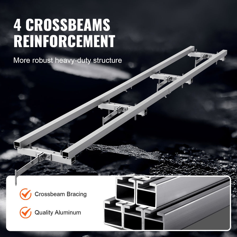 VEVOR Rail Mill Guide System 2.74 m Chainsaw Milling Rail Guide 4 Crossbar Kits