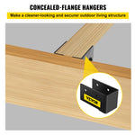 VEVOR Concealed Joist Hanger, 2"x4" Outdoor Accent Concealed-Flange, Pack of 24 Concealed Joist Bracket, Q235 Steel Plate Powder-Coated Concealed Face Mount Joist Hanger Inner 40x91 mm for Beam Swing