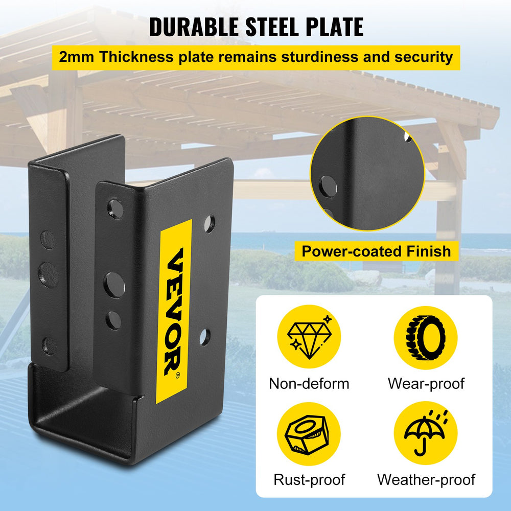 VEVOR Concealed Joist Hanger, 2"x4" Outdoor Accent Concealed-Flange, Pack of 24 Concealed Joist Bracket, Q235 Steel Plate Powder-Coated Concealed Face Mount Joist Hanger Inner 40x91 mm for Beam Swing