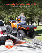 VEVOR Loading Ramps, 2 Pcs 2400 x 380 mm, Durable Aluminum and Heavy-Duty Trailer Ramp Set with Anti-Slip Plates, 2721.6 kg Combined Capacity, for Carts, Farm Tractors, ATVs, Lawn Mowers, Motorcycles