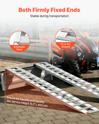 VEVOR Loading Ramps, 2 Pcs 2400 x 380 mm, Durable Aluminum and Heavy-Duty Trailer Ramp Set with Anti-Slip Plates, 2721.6 kg Combined Capacity, for Carts, Farm Tractors, ATVs, Lawn Mowers, Motorcycles