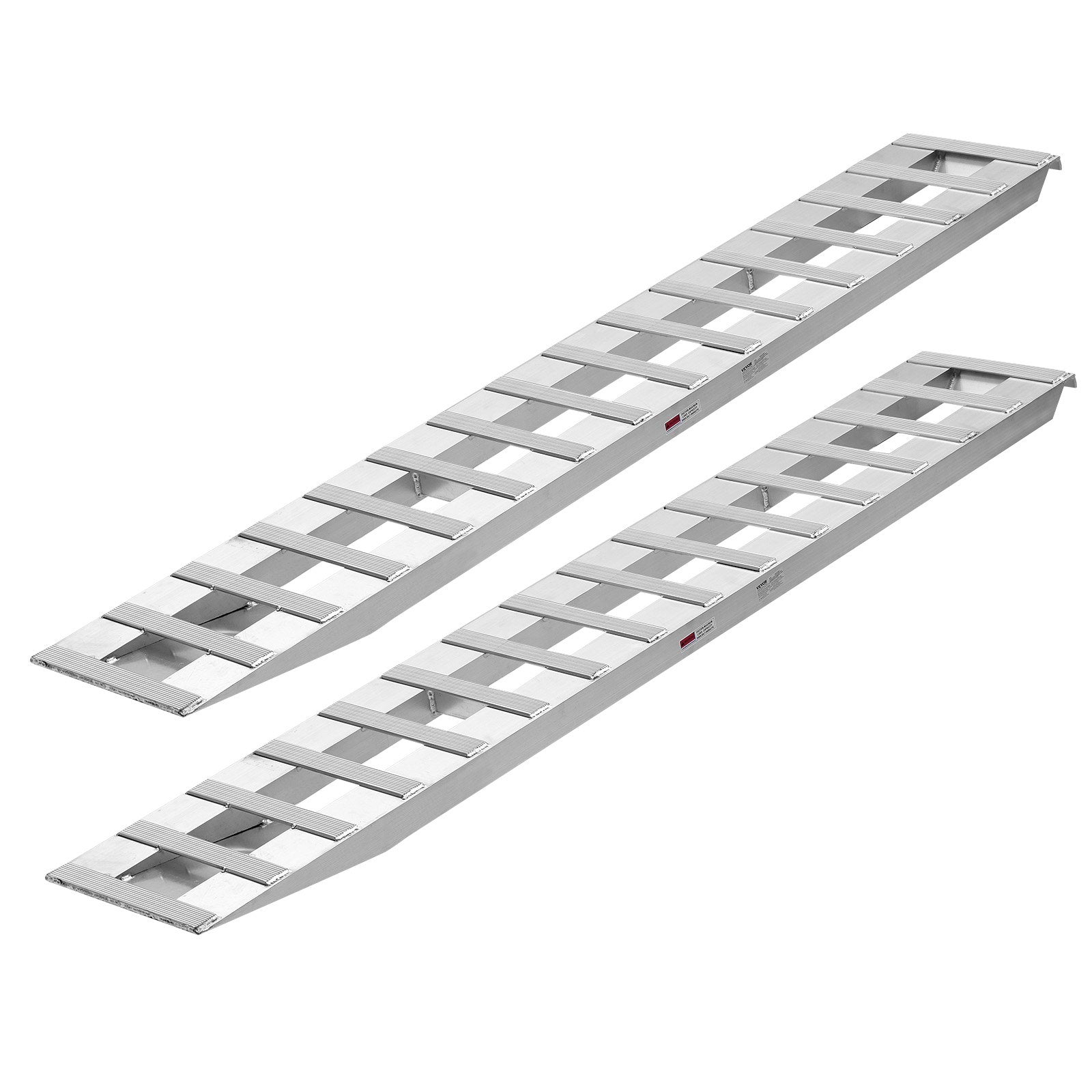 VEVOR Loading Ramps, 2 Pcs 2400 x 380 mm, Durable Aluminum and Heavy-Duty Trailer Ramp Set with Anti-Slip Plates, 2721.6 kg Combined Capacity, for Carts, Farm Tractors, ATVs, Lawn Mowers, Motorcycles