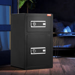 VEVOR Double Doors 4.5 cu.ft Safe Box with Key Lock & Password, Safe Lock Box with Fireproof Bag, Key Rack, LED Light and 2 Height Adjustable and Removable Divider for Money, Documents, Jewelry and Valuables, Black