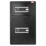 VEVOR Double Doors 4.5 cu.ft Safe Box with Key Lock & Password, Safe Lock Box with Fireproof Bag, Key Rack, LED Light and 2 Height Adjustable and Removable Divider for Money, Documents, Jewelry and Valuables, Black