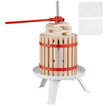 VEVOR Fruit Wine Press, 2.98 Gal/11.3L, Solid Wood Basket with 6 Blocks, Manual Juice Maker, Cider Apple Grape Tincture Vegetables Honey Olive Oil Making Press with Pole Handle Bar for Kitchen, Home