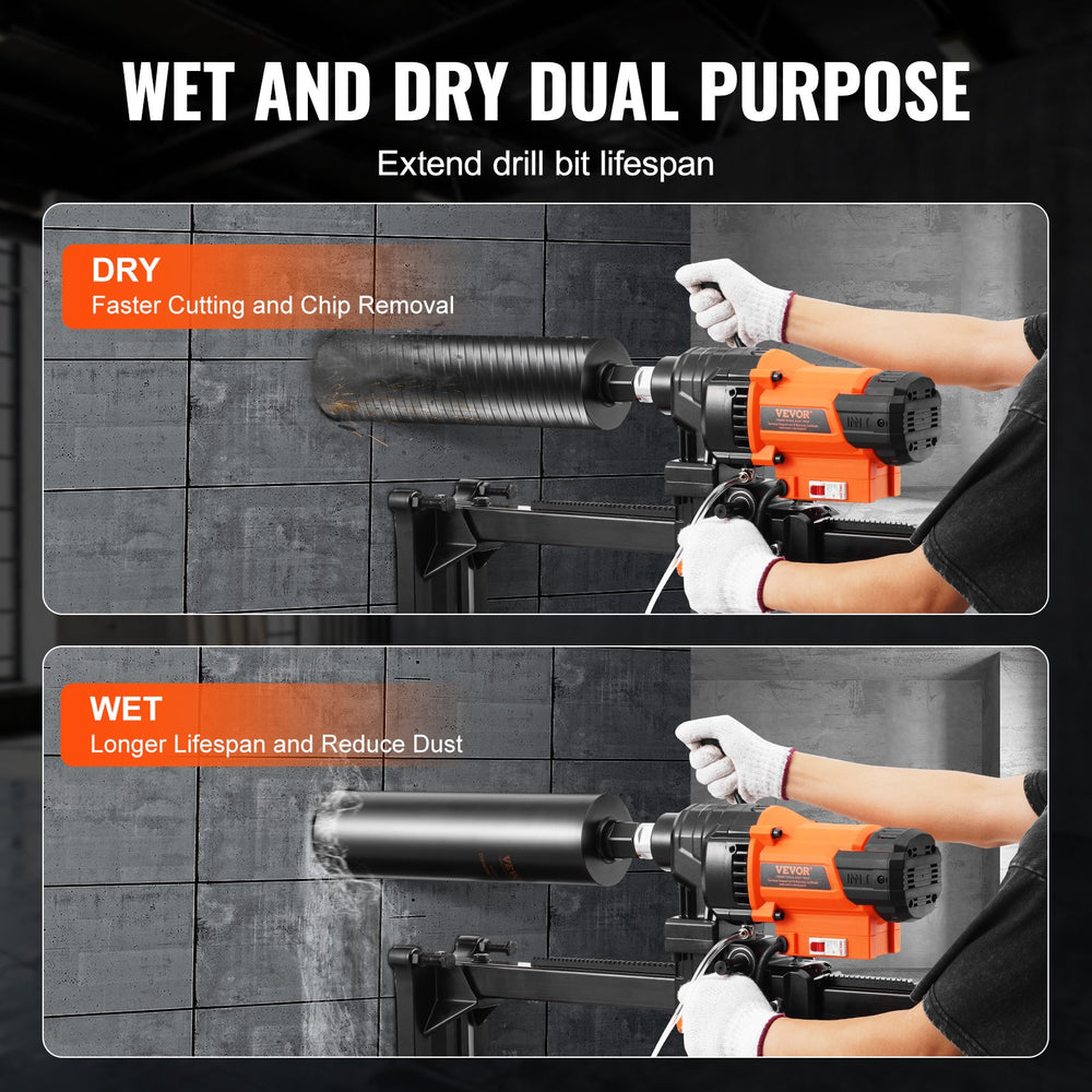 VEVOR Core Drill Machine 2.03-20.1 cm Dia 3000W Diamond Core Drill Rig with Stand