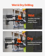 VEVOR Diamond Core Drilling Machine, 20-200 mm Drilling Diameter, Stand-Mount Dry and Wet Concrete Core Drill Rig with 8 Drill Bits, 850 RPM Speed, UNC1 1/4-7 Thread, for Concrete Brick Stone, 3000W
