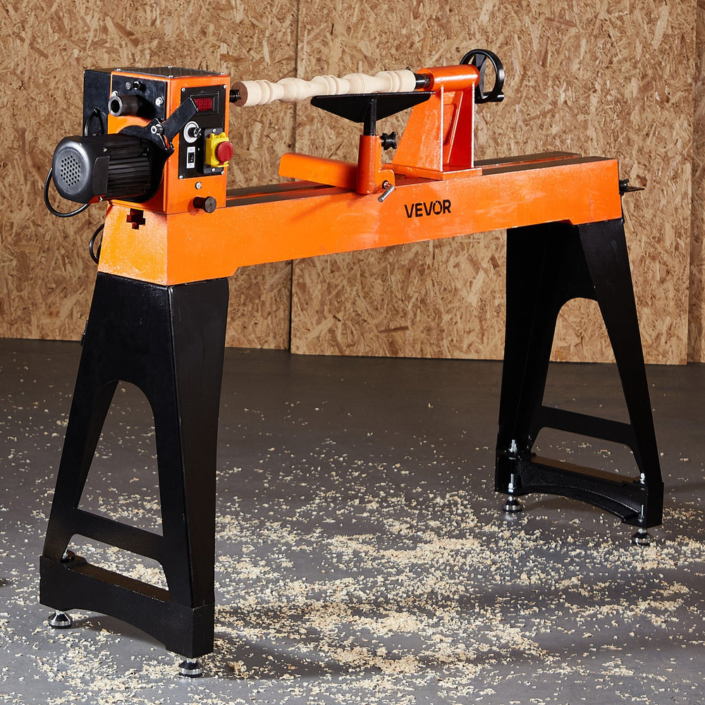 VEVOR Woodworking Lathe, 1500W / 2 HP, Wood Lathe Machine with 0 to 3200 RPM Variable Speed, 457 x 1020 mm Workbench, Brushless DC Motor, Cast Iron Body, Tool Rest, for Medium to Large Projects Woodworking