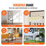 VEVOR 61 x170.7 cm Grid Wall Panels Tower, 2 Packs Wire Gridwall Display Racks with T-Base Floorstanding, Double Side Gridwall Panels for Art Craft Shows, Retail Display with Extra Clips and Hooks