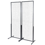 VEVOR 61 x170.7 cm Grid Wall Panels Tower, 2 Packs Wire Gridwall Display Racks with T-Base Floorstanding, Double Side Gridwall Panels for Art Craft Shows, Retail Display with Extra Clips and Hooks