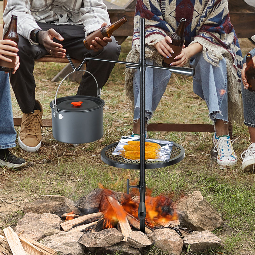 VEVOR Swivel Campfire Grill Heavy Duty Steel Open Fire Cooking Grate Adjustable