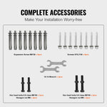VEVOR Handrails for Outdoor Steps, Fit 2 or 3 Steps Outdoor Stair Railing, Arch#2 Wrought Iron Handrail, Flexible Porch Railing, Black Transitional Handrails for Concrete Steps or Wooden Stairs
