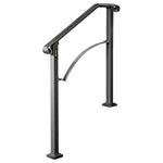 VEVOR Handrails for Outdoor Steps, Fit 2 or 3 Steps Outdoor Stair Railing, Arch#2 Wrought Iron Handrail, Flexible Porch Railing, Black Transitional Handrails for Concrete Steps or Wooden Stairs