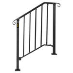 VEVOR Iron X Handrail Picket #2 Railing Rail Fits 2 Steps