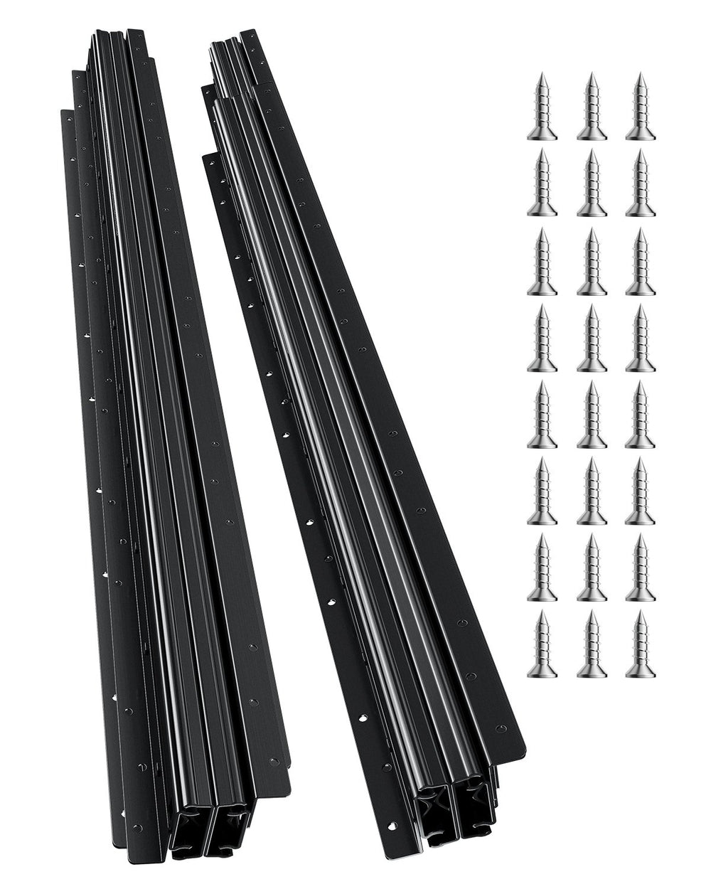 VEVOR Undermount Drawer Slides, 40 inch, Full Extension Ball Bearing Under Stair Cabinet Rails, 260 LB Load Capacity Heavy Duty Bottom Stair Cabinet Glides Track Runners,for DIY Replacement, Black