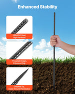 VEVOR Rebar Stakes, 609,6 mm / 24-Inch, Heavy-Duty 0.47 in Diameter, Straight Galvanized Steel Ground Anchors with Chisel Point End & Rust-Resistant Coating, for Gardening Support, Fence, Camping Tents (20-Pack)