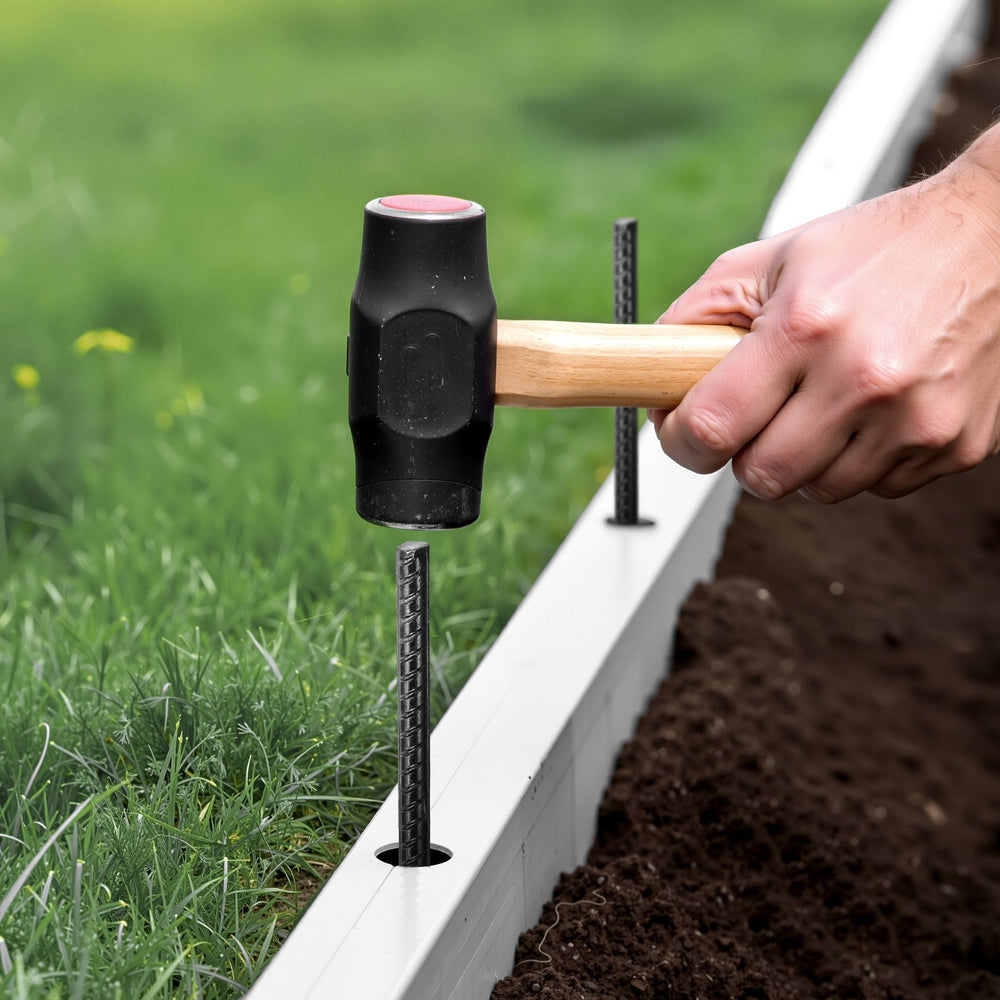 VEVOR Rebar Stakes, 609,6 mm / 24-Inch, Heavy-Duty 0.47 in Diameter, Straight Galvanized Steel Ground Anchors with Chisel Point End & Rust-Resistant Coating, for Gardening Support, Fence, Camping Tents (20-Pack)