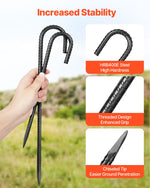 VEVOR 304,8 mm / 12-Inch 16 Pack Rebar Stakes Heavy Duty J Hook Galvanized Ground Anchors