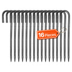VEVOR 304,8 mm / 12-Inch 16 Pack Rebar Stakes Heavy Duty J Hook Galvanized Ground Anchors