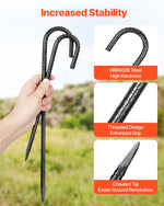 VEVOR 406,4 mm / 16-Inch 24 Pack Rebar Stakes Heavy Duty J Hook Galvanized Ground Anchors