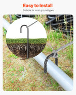VEVOR 406,4 mm / 16-Inch 24 Pack Rebar Stakes Heavy Duty J Hook Galvanized Ground Anchors