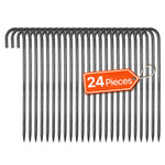 VEVOR 406,4 mm / 16-Inch 24 Pack Rebar Stakes Heavy Duty J Hook Galvanized Ground Anchors