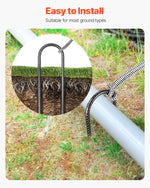 VEVOR 254x55,88mm / 10-Inch 12 Pack Rebar Stakes Heavy Duty U Shape Galvanized Ground Anchors