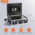 VEVOR Sewer Camera Pipe Inspection Camera 17.8 cm Screen 1000TVL Camera 20.1m