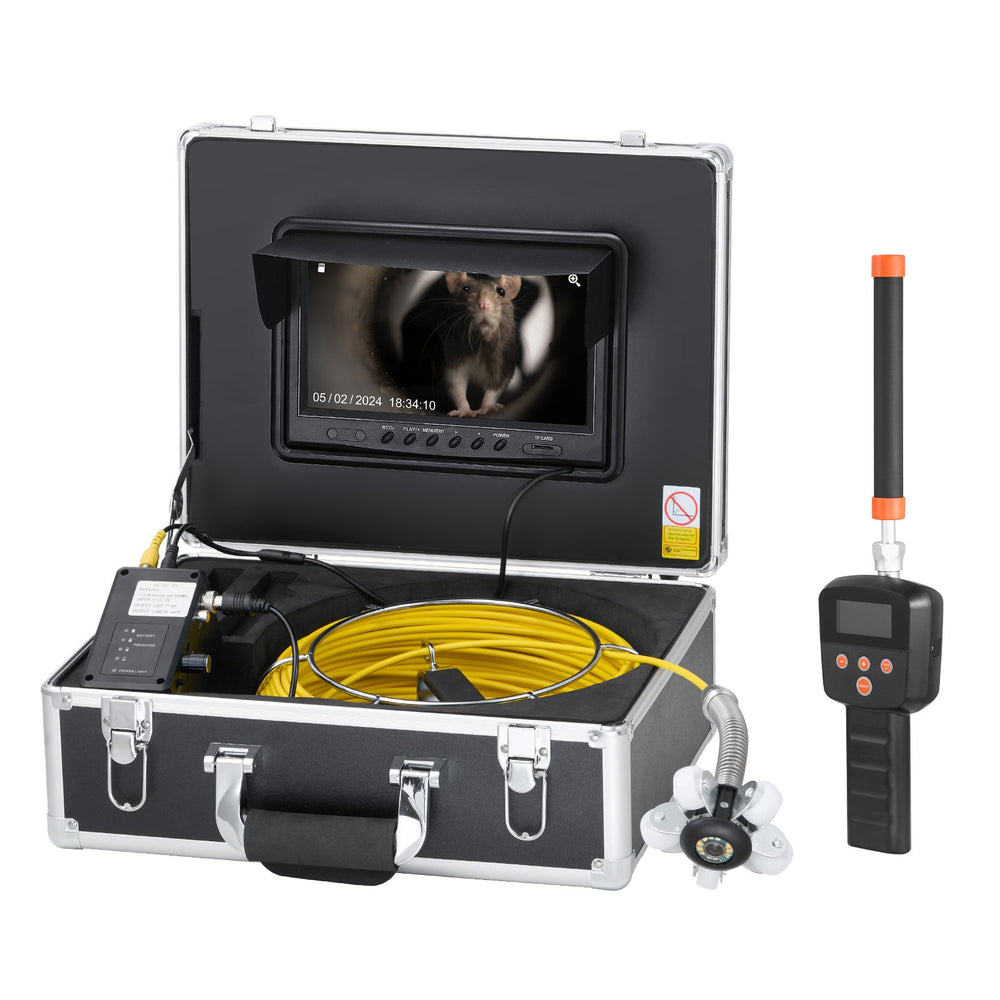VEVOR Sewer Camera 2987 cm Self-Leveling Duct Camera with 512Hz Locator 36X Zoom