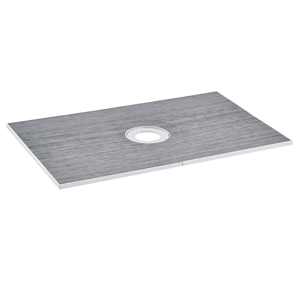 VEVOR Shower Curb Kit, 1524x965mm Shower Pan Kit with 160mm Central Drain, Lightweight EPS Shower Installation Kits with 2 Waterproof Cloths, Shower Pan Slope Sticks Fit for Bathroom